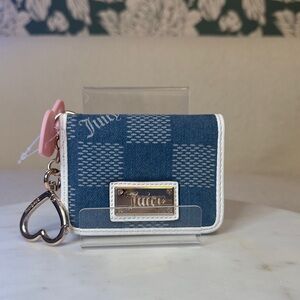 Juicy Couture Denim and White Checkered Wallet